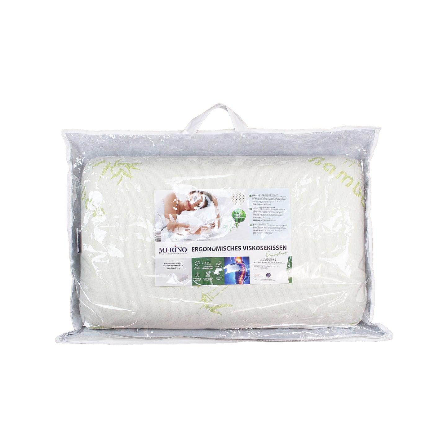 Ergonomisches Viskosekissen Bamboo 40x80x15 cm