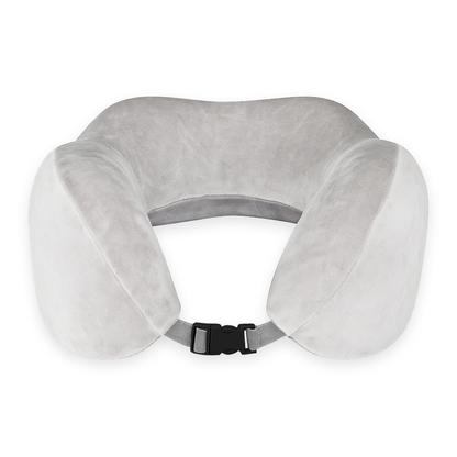 Visco Reisekissen Nackenkissen mit Memory-Foam, Baumwolle-Frottee-Bezug 27x27x13 cm