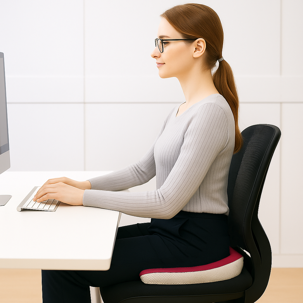 Ergonomisches Sitzkissen – Memory-Foam-Sitzunterlage aus natürlicher Viskose (40x45x9 cm)