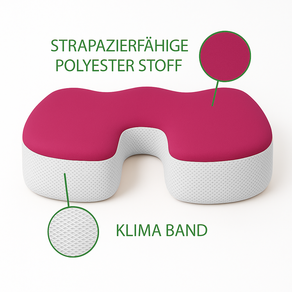 Ergonomisches Sitzkissen – Memory-Foam-Sitzunterlage aus natürlicher Viskose (40x45x9 cm)