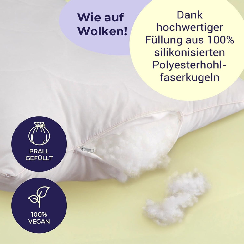 Premium Perle Nackenrolle – Weiches & formstabiles Nackenstützkissen mit verstepptem Baumwollbezug