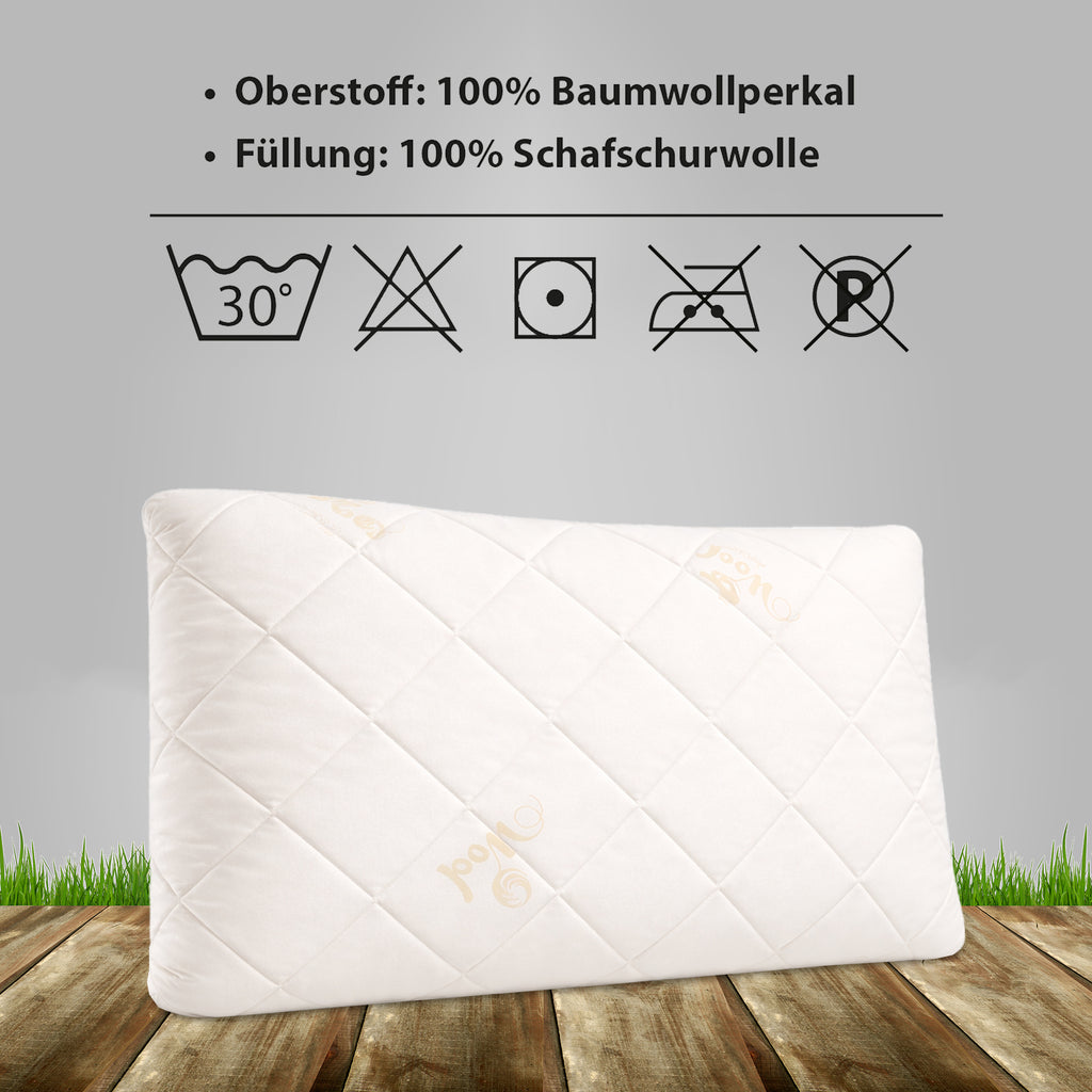 Premium Perle Schafschurwolle Kissen – Natürlich, Atmungsaktiv & Temperaturregulierend