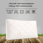 Premium Perle Schafschurwolle Kissen – Natürlich, Atmungsaktiv & Temperaturregulierend