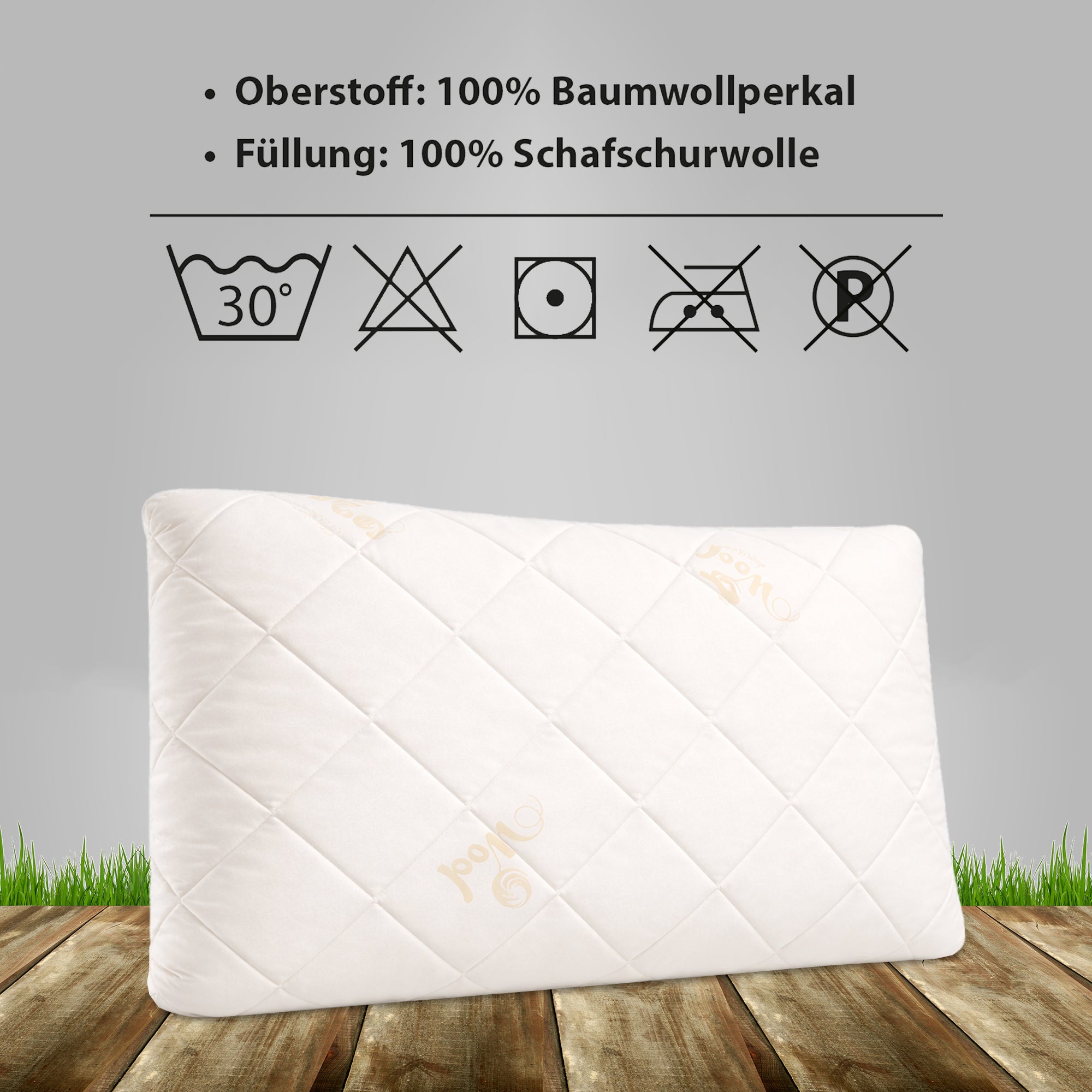 Premium Perle Schafschurwolle Kissen – Natürlich, Atmungsaktiv & Temperaturregulierend