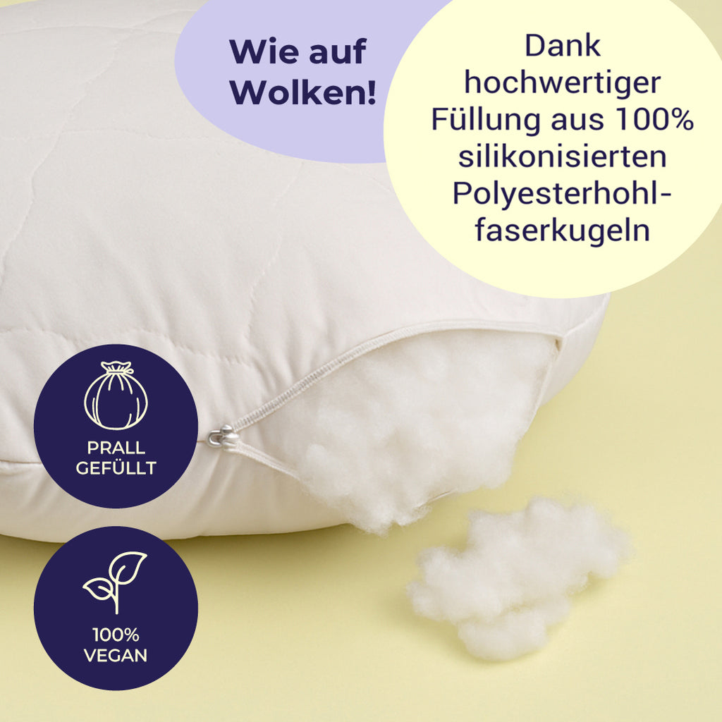 Perle Premium Rundkissen – Weiches & formstabiles rundes Kopfkissen