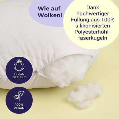Perle Premium Rundkissen – Weiches & formstabiles rundes Kopfkissen