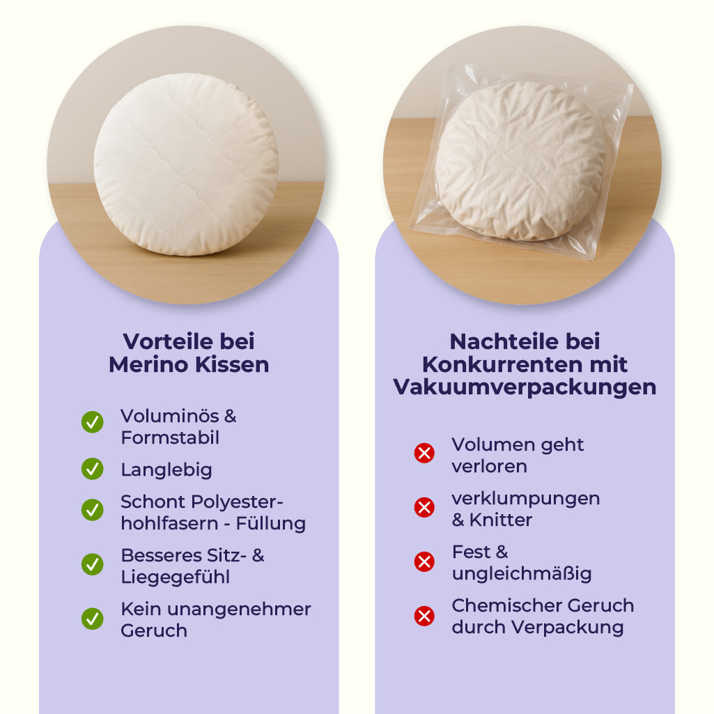 Perle Premium Rundkissen – Weiches & formstabiles rundes Kopfkissen