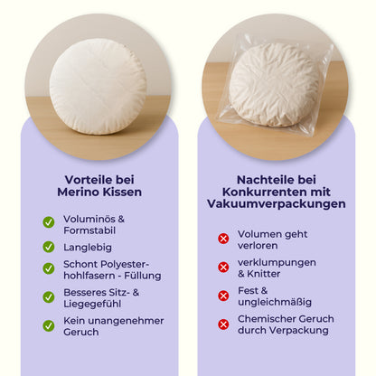 Perle Premium Rundkissen – Weiches & formstabiles rundes Kopfkissen