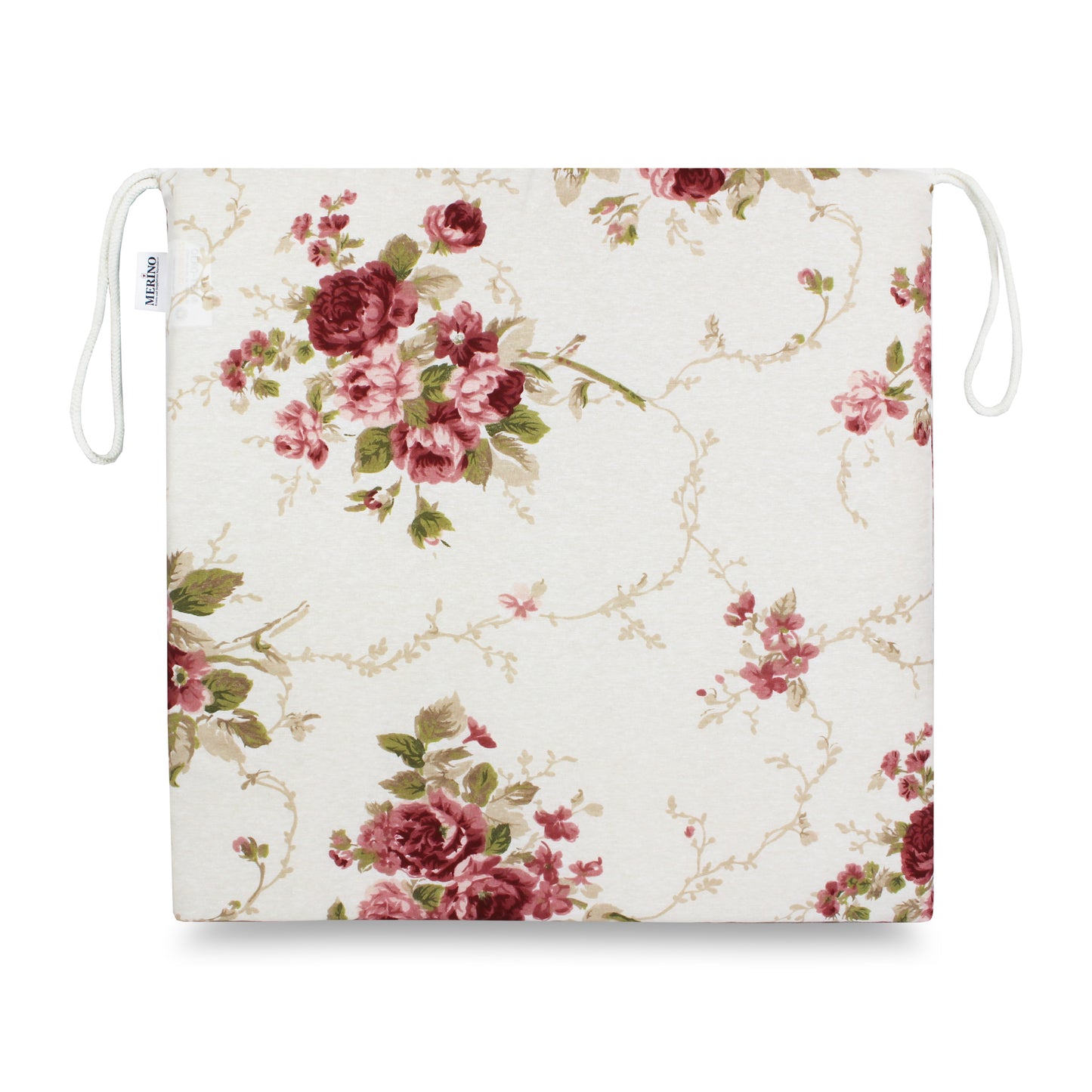 Merino Stuhlsitzkissen Rosenmuster – 4er Set für Innen & Außen