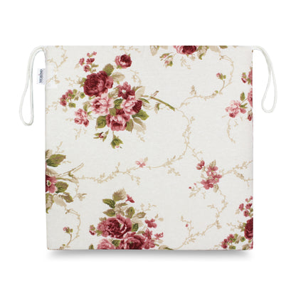 Merino Stuhlsitzkissen Rosenmuster – 4er Set für Innen & Außen