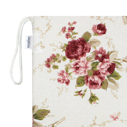 Merino Stuhlsitzkissen Rosenmuster – 4er Set für Innen & Außen