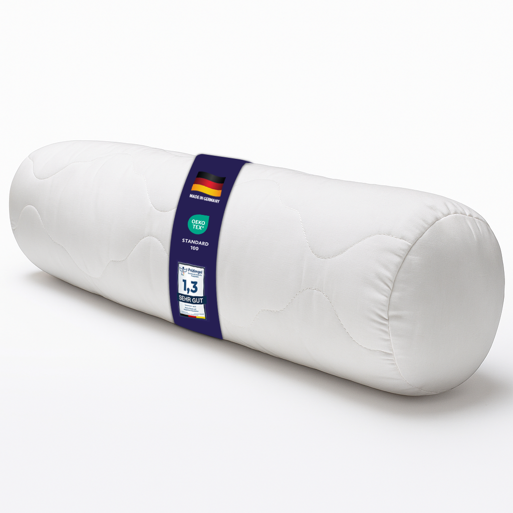 Premium Perle Nackenrolle – Weiches & formstabiles Nackenstützkissen mit verstepptem Baumwollbezug