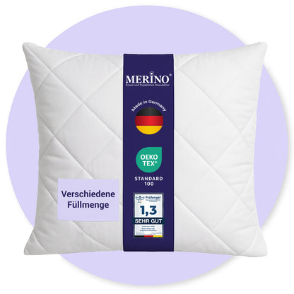 Serie “Perle” Premium Kopfkissen - Verstepptes Kissen mit Reißverschluss