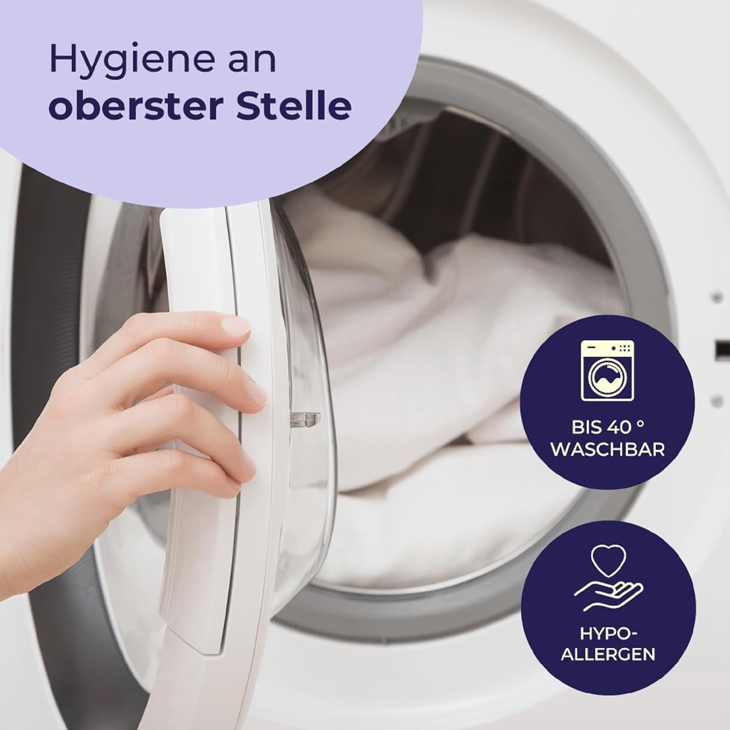 Serie “Perle” Premium Kopfkissen - Verstepptes Kissen mit Reißverschluss