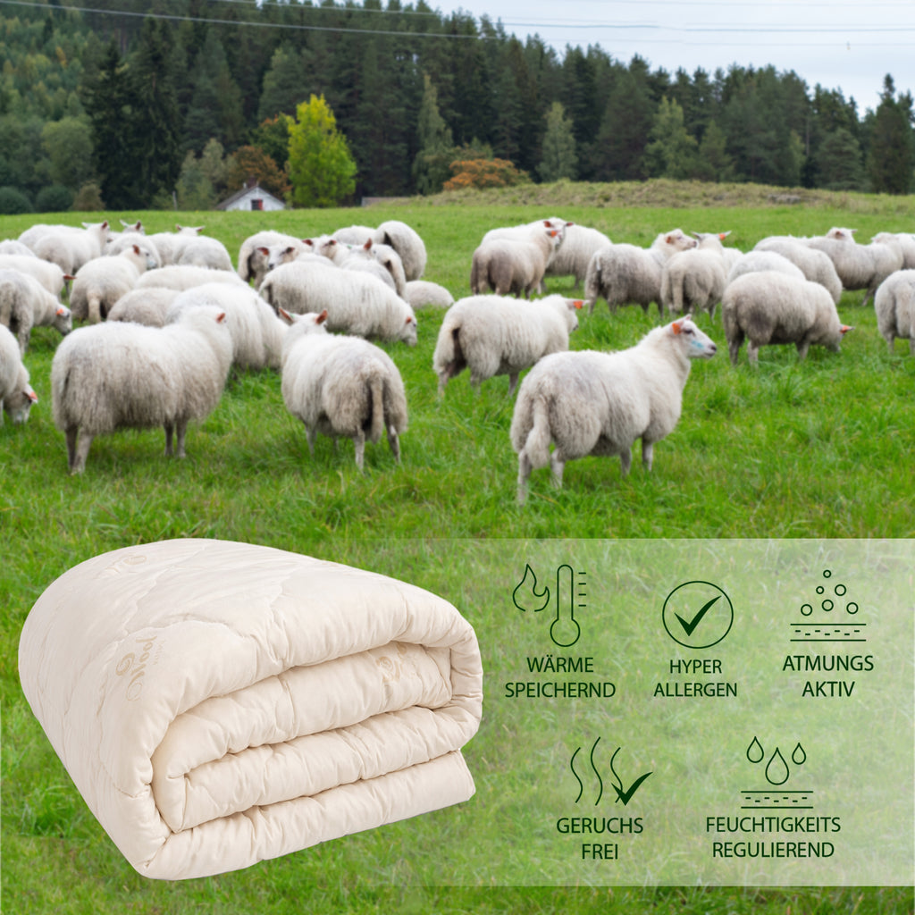 Premium Schafschurwolle Steppbettdecke – Natürlich & Atmungsaktiv