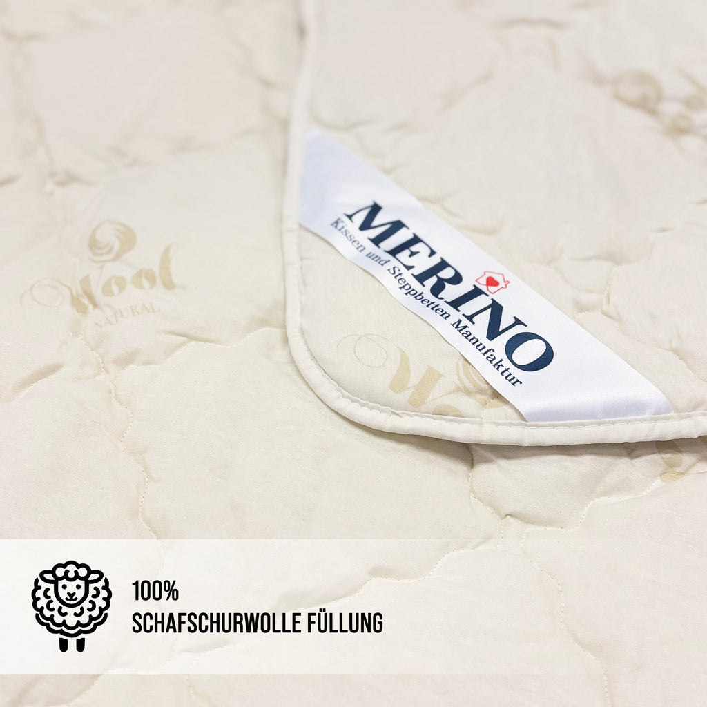 Premium Schafschurwolle Steppbettdecke – Natürlich & Atmungsaktiv