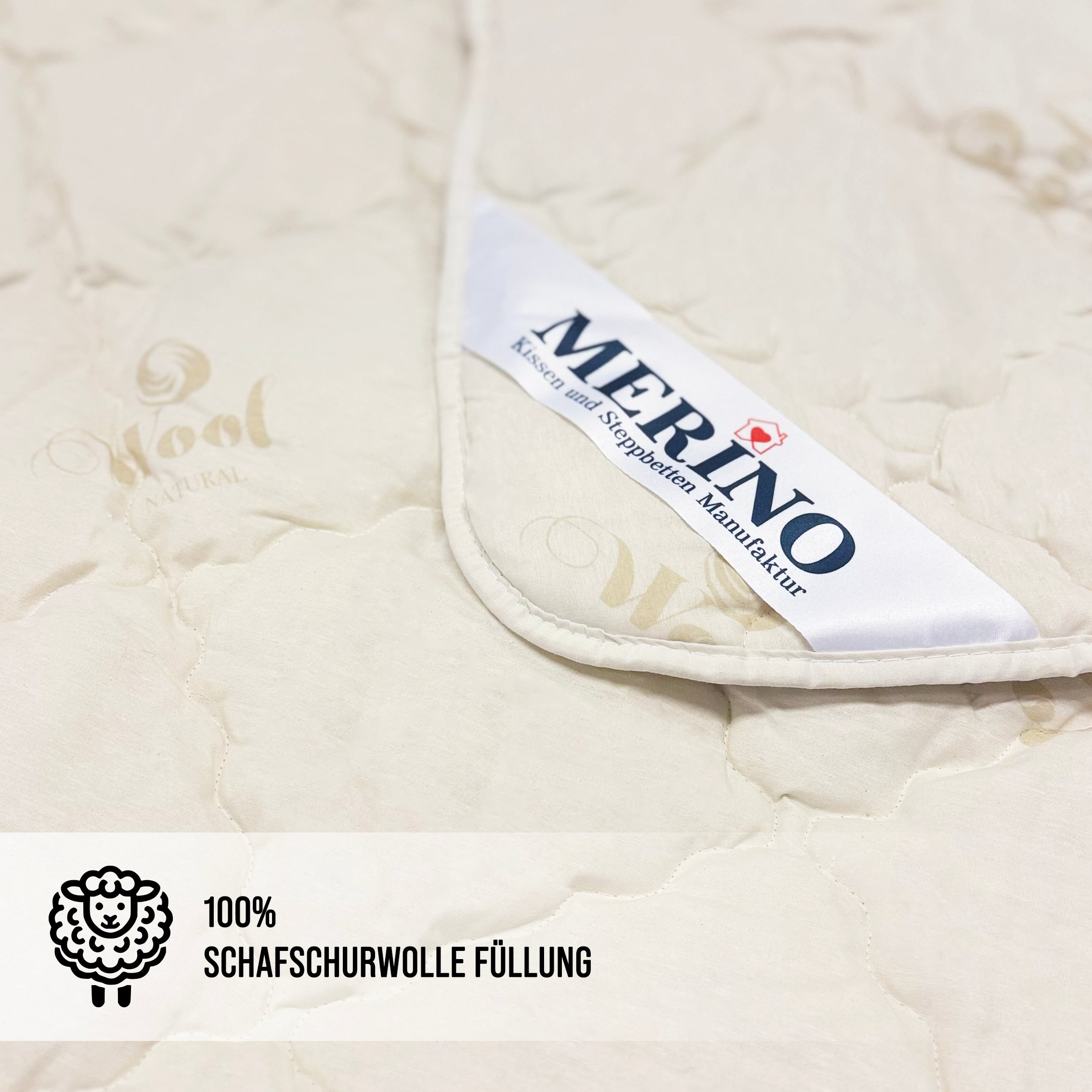 Premium Schafschurwolle Steppbettdecke – Natürlich & Atmungsaktiv